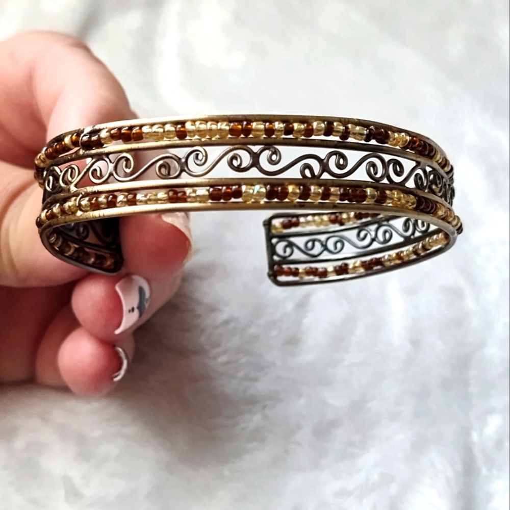 Beaded cuff bracelet
